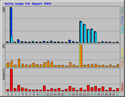 Daily usage for August 2024