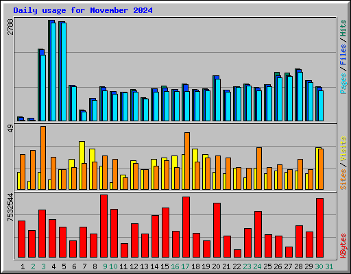 Daily usage for November 2024