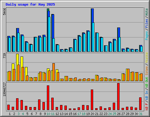 Daily usage for May 2025