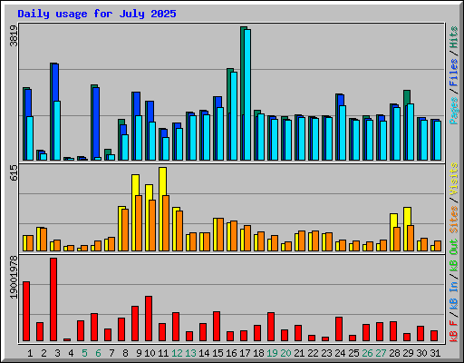 Daily usage for July 2025