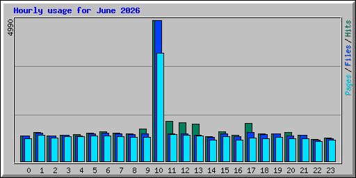 Hourly usage for June 2026